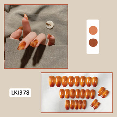 玳瑁暈染琥珀芭蕾甲片假指甲片穿戴甲美甲片指甲貼片穿戴美甲成品