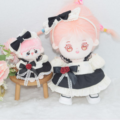 Baby dress 10cm20cm, no attributes, cotton doll, black and white dress, normal body, chubby body, doll costume change.