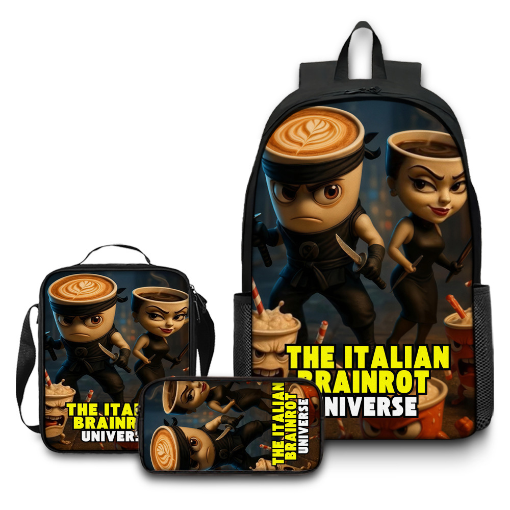 Nuevo producto transfronterizo Italian Brainrot Mochila con estampado digital