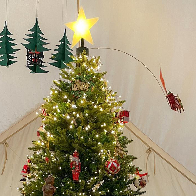 Amazon árbol de Navidad estrella brillante colgante decoración de decoración de cinco puntas disfraz de props de fotografía de Navidad