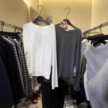 韩国单!2025秋季新款简约百搭休闲宽松显瘦长袖打底体恤女
