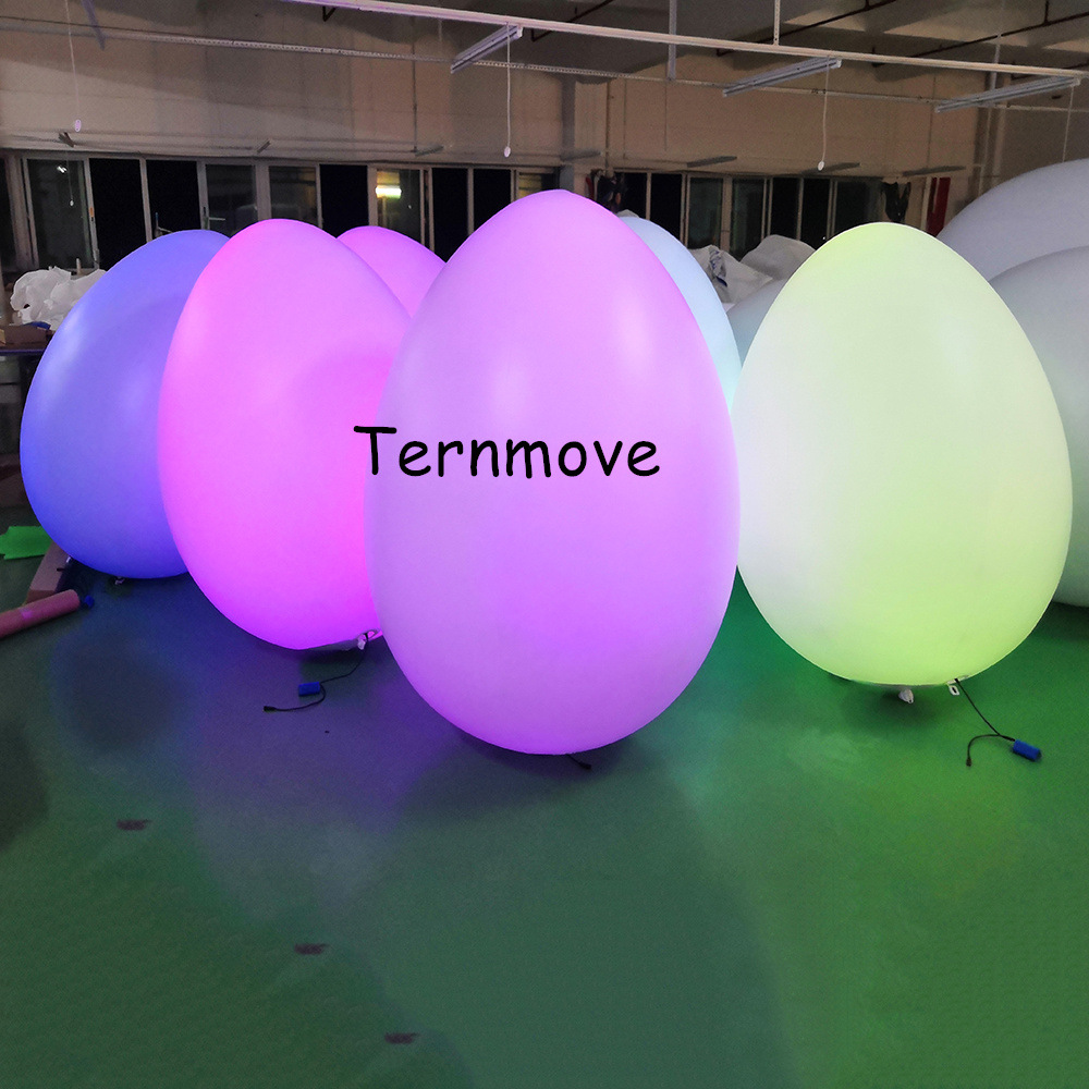 灯光led发光充气蛋型球不倒翁球互动球七彩变色创意球感染变色球