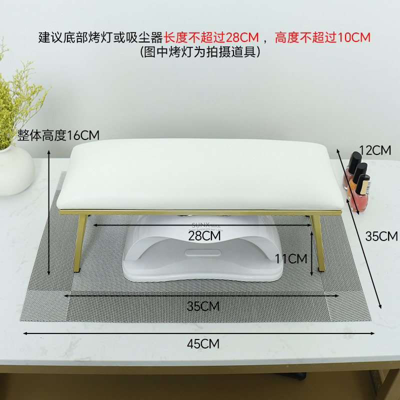 Transfronterizo caliente-venta traje de almohada de uñas mayor lámpara de uñas nueva almohada de mano de cuero de hierro con estera antideslizante