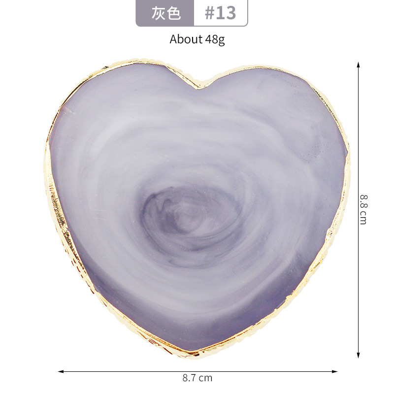 Nuevas paletas transfronterizas de manicuras en forma de corazón de resina de ágata de manicuras herramientas de tablero de visualización de color