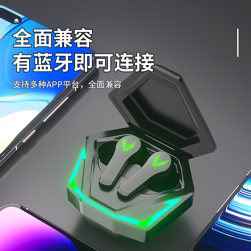 跨境爆款N36蓝牙耳机双耳数显低功耗低延迟音乐吃鸡电竞游戏耳机