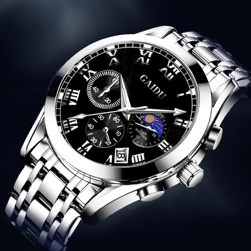 Men's Watch stainless steel fashion high-end calendar multi-function watch waterproof luminous Men's Watch cross-border factory wholesale