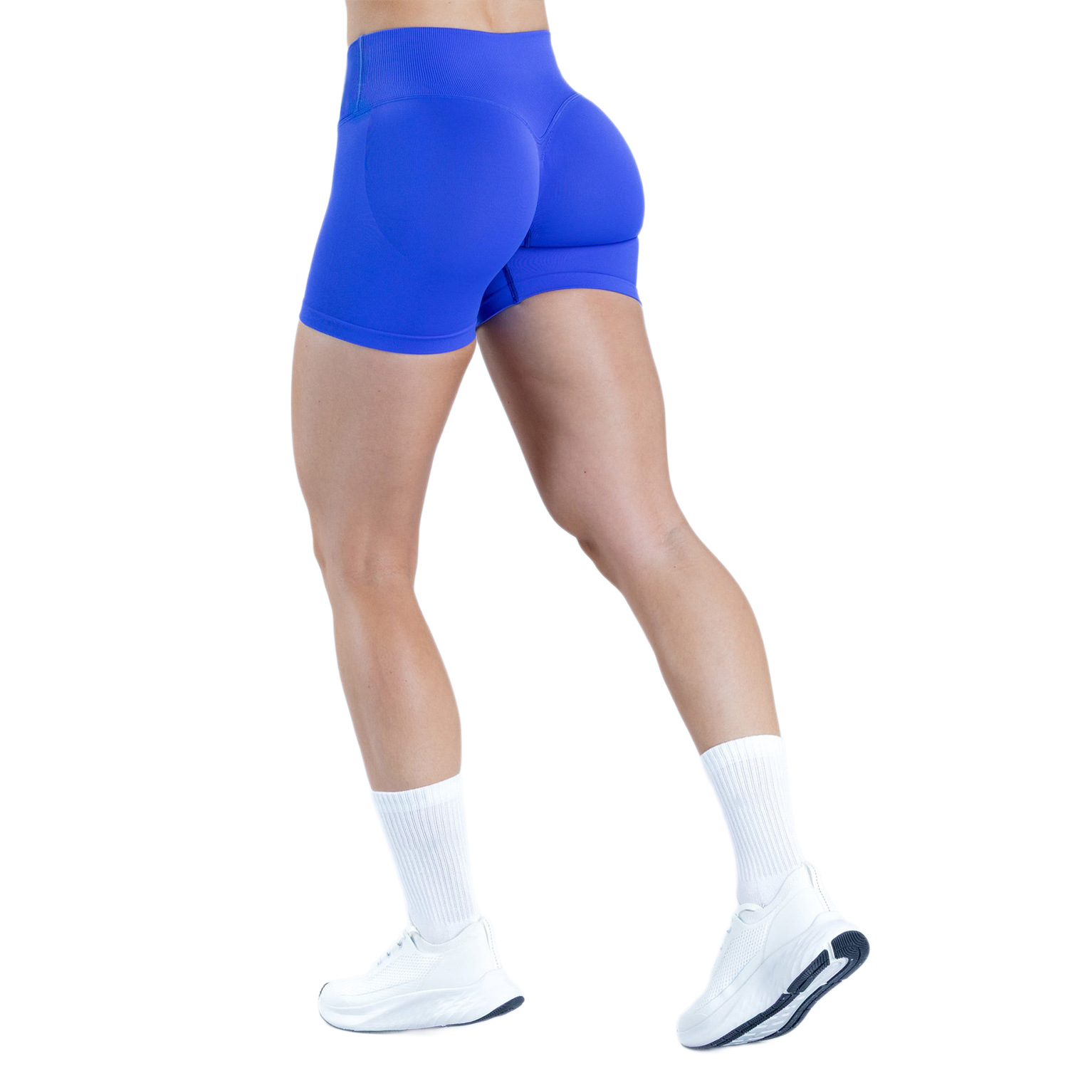 Transfronterizos Amazon pantalones cortos sin cristales matados, pantalones deportivos de cintura cruzada, pantalones de gimnasio de cintura baja