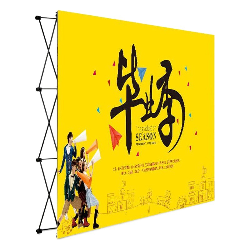 Hierro pull Net soporte de exhibición al aire libre plegable pared de fondo actividad de publicidad signo-en la Pared Soporte de exhibición portátil ventas directas de la fábrica