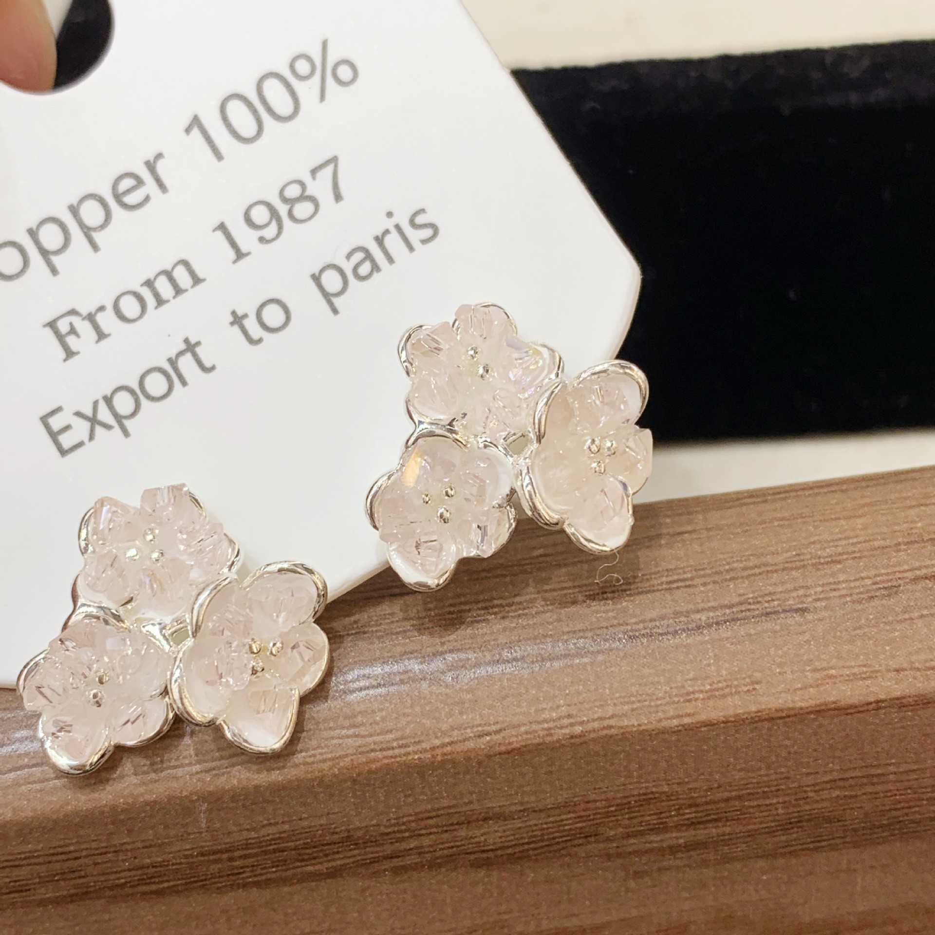 H0230A 핑크 꽃 귀걸이