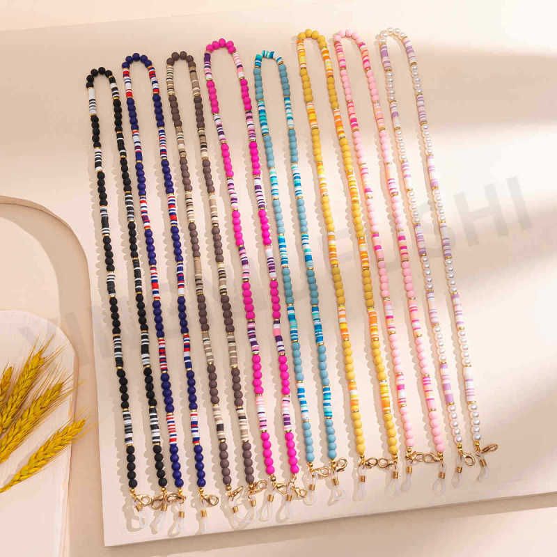 Cross-Border Multi-Element Mixed Color Acrylic Beaded Glasses Chain Fashion Single Product Hanging Neck Glasses Rope Glasses Chain Manufacturer