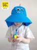 Blue dinosaur, sun hat