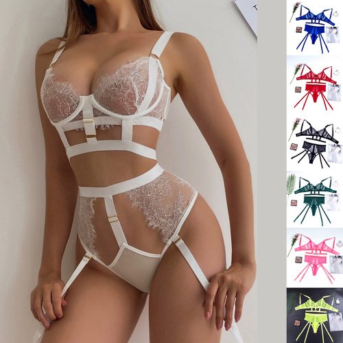 Lusa AliExpress Sexy Lingerie Eyelash Lace Sling Body Shaping Split Suit Women CQX0509