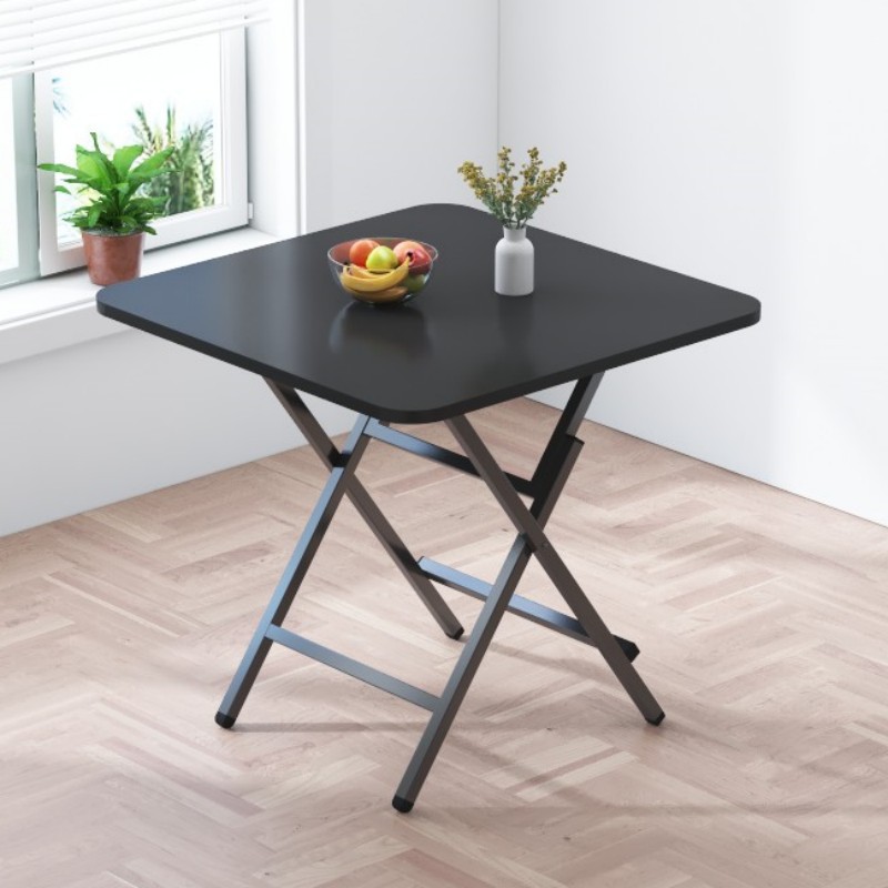 Mesa plegable, mesa de comedor casera, mesa de comedor portátil simple, mesa cuadrada de alquiler, mesa cuadrada simple de comedor