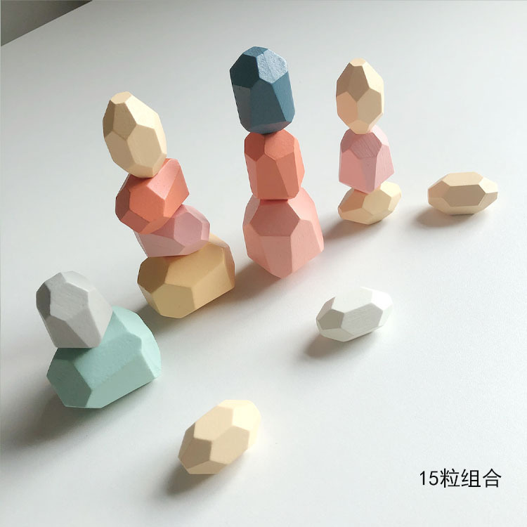 Weiweihu Juego de piedra apilada de color de madera Venta caliente transfronteriza de bloques de construcción de Jenga Juguetes educativos de entrenamiento de integración sensorial para niños
