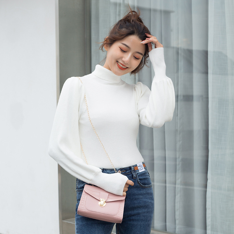 2022 nuevo bolso de mujer simple de moda bolso de hombro bolso de cadena fuente de fábrica de cabello recto image 4