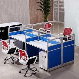 现代简约办公桌椅组合屏风办公家具四人位电脑桌板式桌子隔断卡座