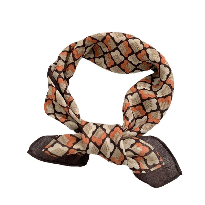 Bufandas de seda cuadrada alta sensación de 2025 nuevo bufandas de algodón de anacaju versátil pequeña bufandas de cabello cuadrada bufandas de seda al por mayor