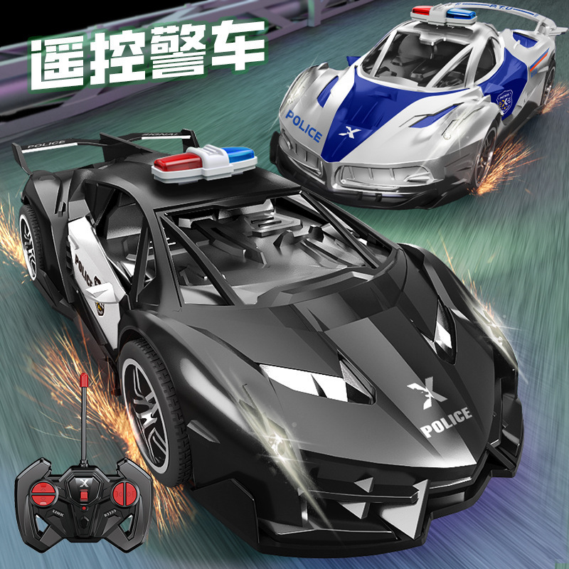 1:22 Double-Door Remote Control Police Car for 6-12 Year Old Boys, Rc Remote Control Car Model Toy, Four-Wheel Drive Electric Vehicle