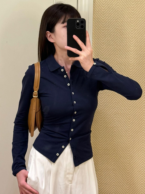 25秋冬新款棉质POLO长袖衫战马刺绣修身版纽扣式门襟长袖Polo衫|undefined