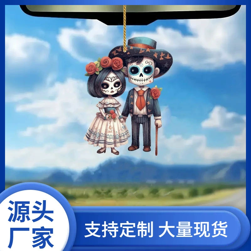 Хэллоуин Пара Череп Акриловый Плоский Автомобильный Декор Подвеска