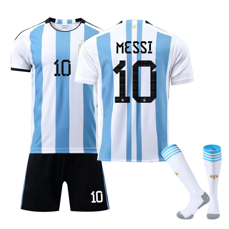 Verano Argentina fútbol uniforme niños traje de los hombres al aire libre correr deportes de secado rápido Massey Jersey mujeres adultas al por mayor