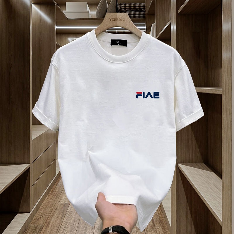 Pure Cotton Trendy 2026 Summer New Short-Sleeved T-Shirt Slim Fit Casual T-Shirt for Teenagers Daily Summer Men's T-Shirt