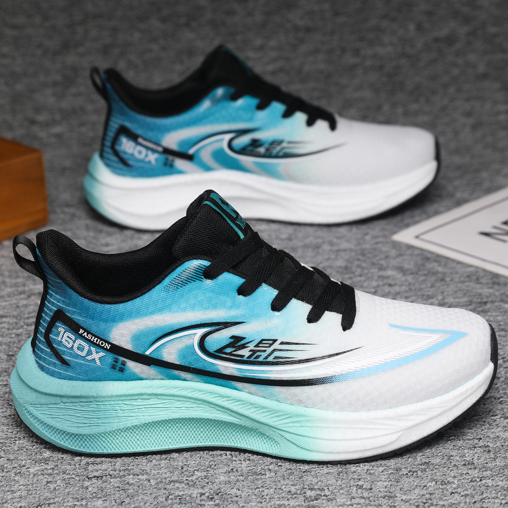 Calzado deportivo transfronterizo de otoño e invierno, hombre, adolescente, estudiante de secundaria, amortiguador, suela blanda, tablero de carbono, zapatillas deportivas para correr al por mayor