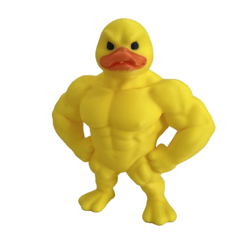肌肉鸭有趣的站立鸭子摆件腹肌鸭大力健身大黄鸭摆件 Muscle Duck|undefined