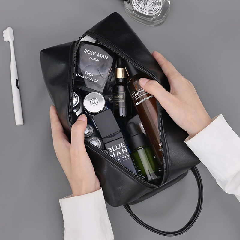 Bolso de lavado portátil portátil de gran capacidad portátil de alta calidad PU bolsa de almacenamiento de cosméticos de viaje impermeable