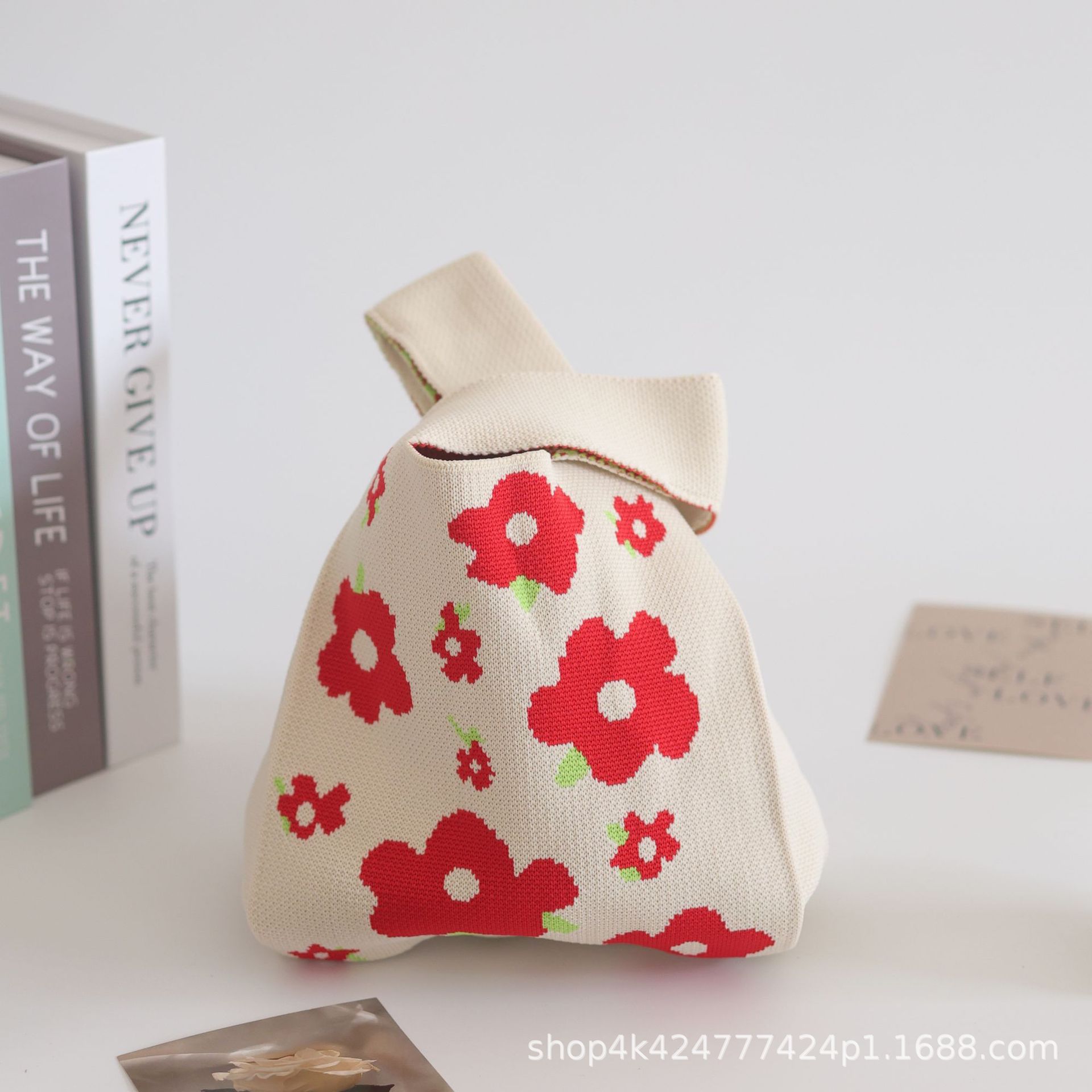 INS bolso de celebridad de Internet bolso de cubo de lana de punto para mujer bolso de mano casual bolso de mano de estilo japonés y coreano bolsa de Almuerzo