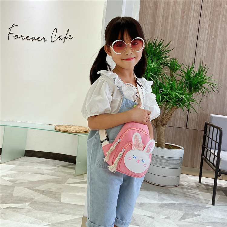 Enfants Moyen Toile Animal Mignon Carré Fermeture Éclair Sac Banane display picture 2