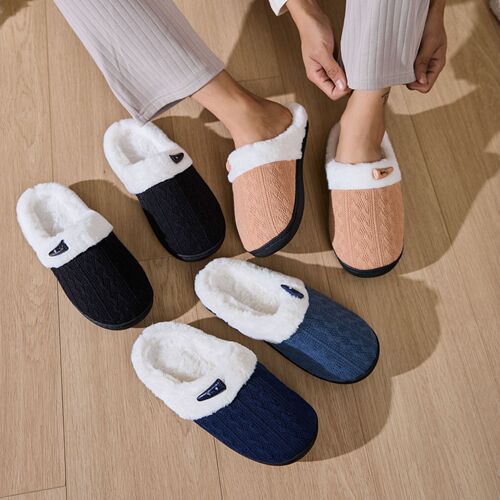 Mao Mao Slippers Home Autumn/Winter Indoor Anti-Slip Thick Cotton Slippers Warmth Thick Men's Cotton Slippers Women's Style