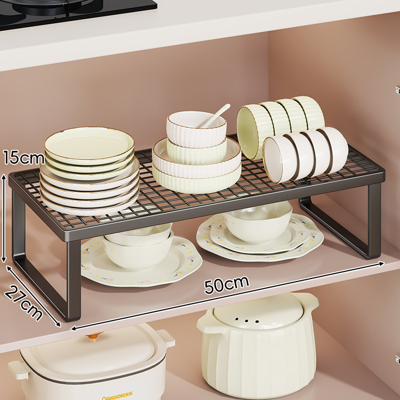Estante Organizador Multicapa de Vajilla de Hierro Multifuncional para Cocina image 7