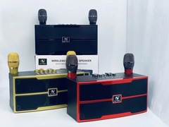 新款YS-201戶外廣場舞藍牙音箱K歌錄音麥克風一體機雙話筒便攜