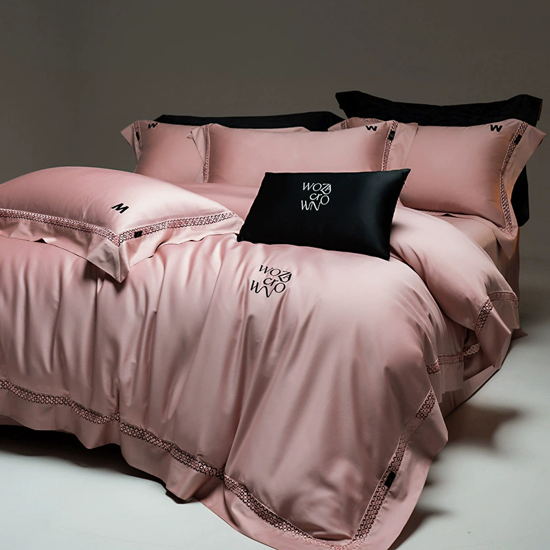 100 шт Авати экстравагантно полый набор из четырех частей высококачественный длинный бархатный хлопок красный свадебный постель с вышивкой