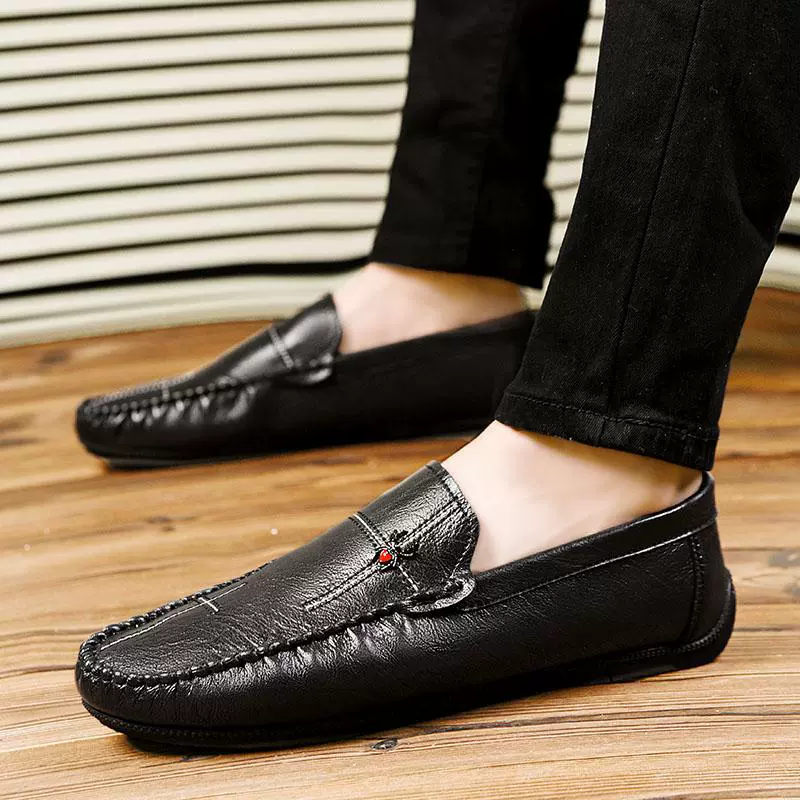 Мужские туфли Doudou, осень 2025, новые мужские повседневные слипоны на мягкой подошве, дышащие, в британском стиле, для вождения.