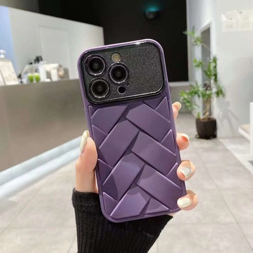 Zhao Lusi same style woven large windows suitable for iPhone 15 mobile phone case 14Pro Apple 11 protective case 13
