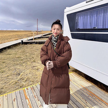 跨境过膝棉衣女装2025年潮冬季加厚棉服宽松长款上衣外套加厚保暖