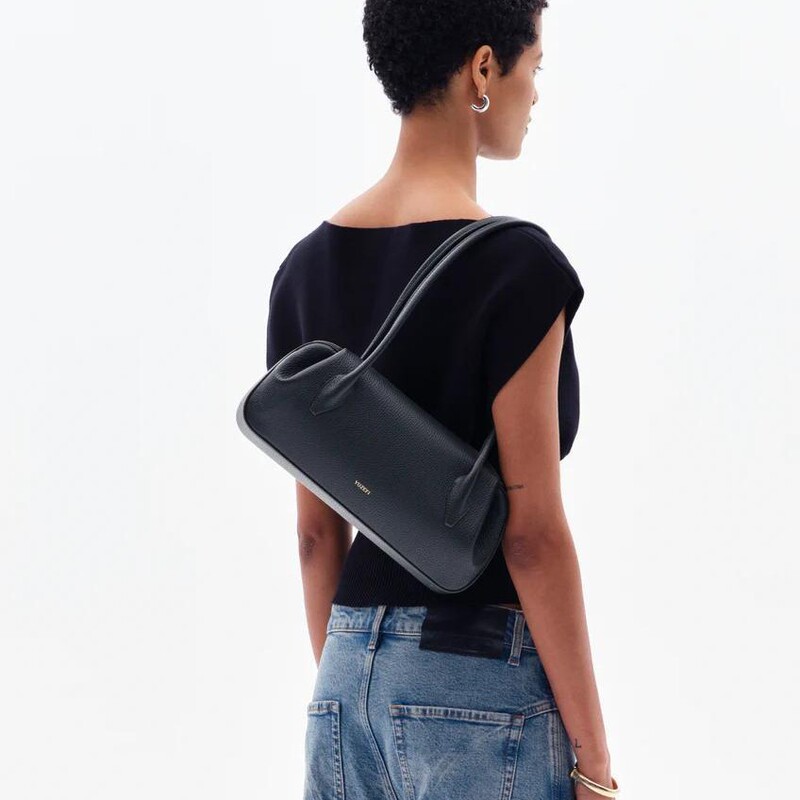 Yuzefi Lychee Pattern Underarm Bag Oyster Baguette Shoulder Tote Genuine Leather Texture Simple Commuter Women's Bag