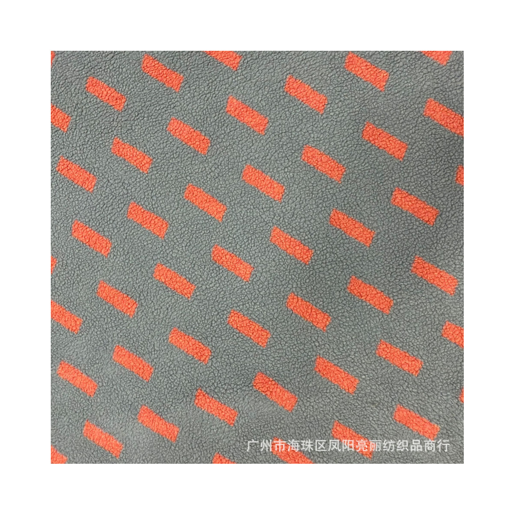 Jacquard impresión de lana de cordero gran barra de color diamante letras cuadradas de grano pequeño cordero cashmere
