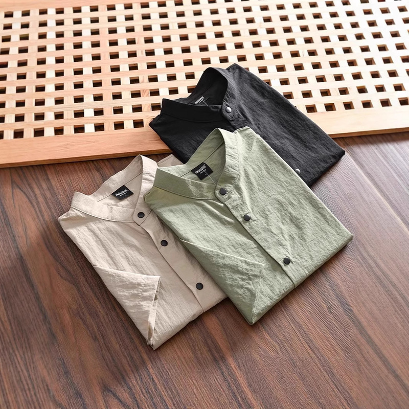 Designer Line Summer Export Men's Quick-Drying Breathable Japanese Style Functional Men's Outdoor Loose Casual Short-Sleeved Shirt