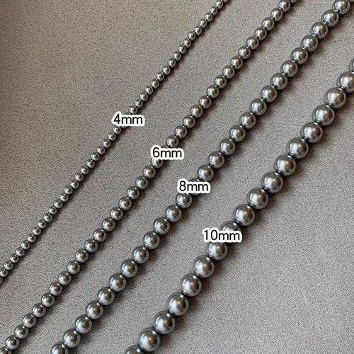 施家同款银灰色真多麻珍珠项链女法式轻奢高级感复古个性锁骨链颈