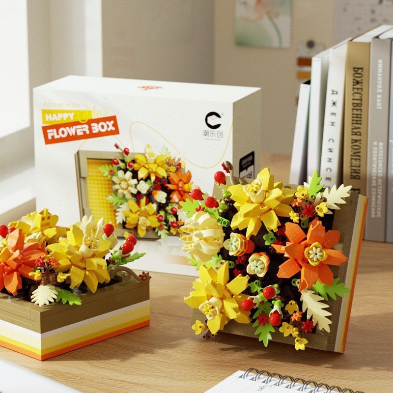 Chao Le Chuang 7345 - 7348 flores interestelares arco iris ramo de flores ensamblaje bloques de construcción juguetes para niños niñas rompecabezas adornos