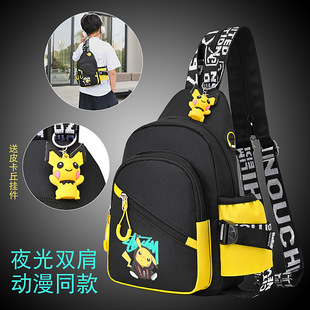 Children's breast bag boy Korean style trendy boy crossbody bag cute cartoon small bag fashionable kids outdoor small backpack
