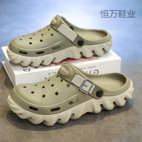 Men's Outdoor Slip-Resistant Summer Cap Toe Sandals with New Outer Wear Dual-Use, Fujian Big Hole Shoes