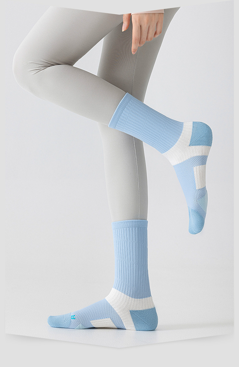 Women's Badminton Socks Professional Running Marathon Fitness Socks Spring Summer Thickened Terry Cloth Sole_desvips.com