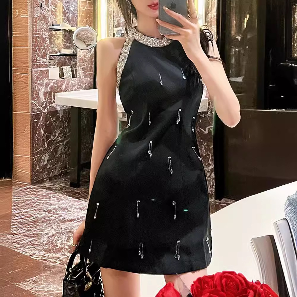 Summer fashionable black elegant dress sleevless