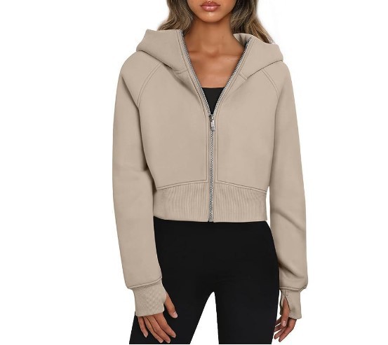 Women's Gender Women's Streetwear Solid Color Zipper Zipper Hoodie