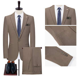 男士西装职业装宴会礼服开衩商务正装西服套装面试外套伴男服男装