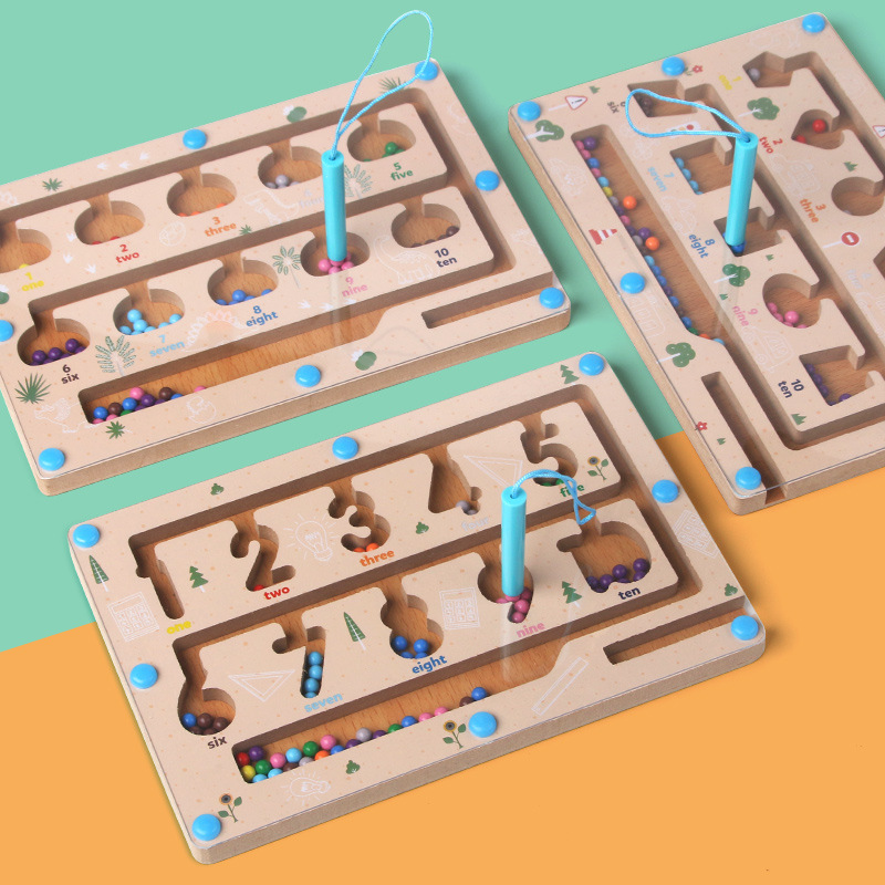 Educación temprana para niños Laberinto intelectual Bebés Niños y niñas Escena Digital Magnetic Ball Color Clasificación Juguetes